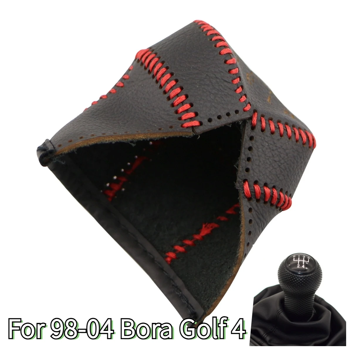 Gear Shift Knob Cover Genuine Lather Shift Knob Collars For Volkswagen VW 1998-2002 2004 Golf 4 MT 5 Speeds