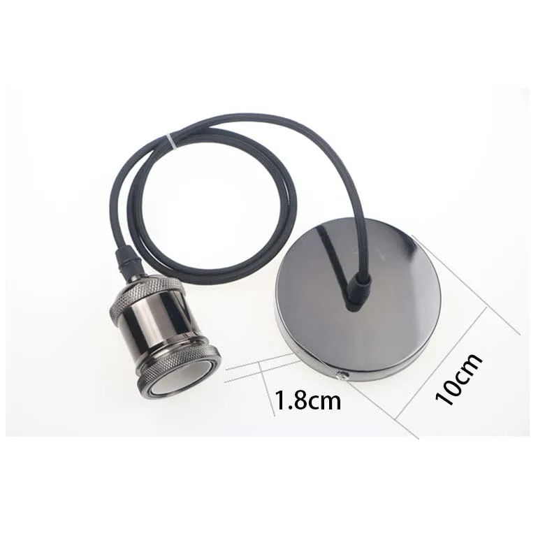 E27 Vintage Metal Lamp Holder Base With Line Ceiling Plate Kit Industrial Pendant Fitting Cap DIY Retro LampHolder