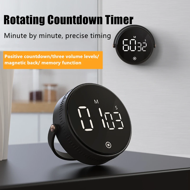 Baseus Magnetic Digital Timers Manual Countdown Kitchen Timer Countdown  Alarm Clock Mechanical Cooking Timer Alarm Counter Clock Meeting timer