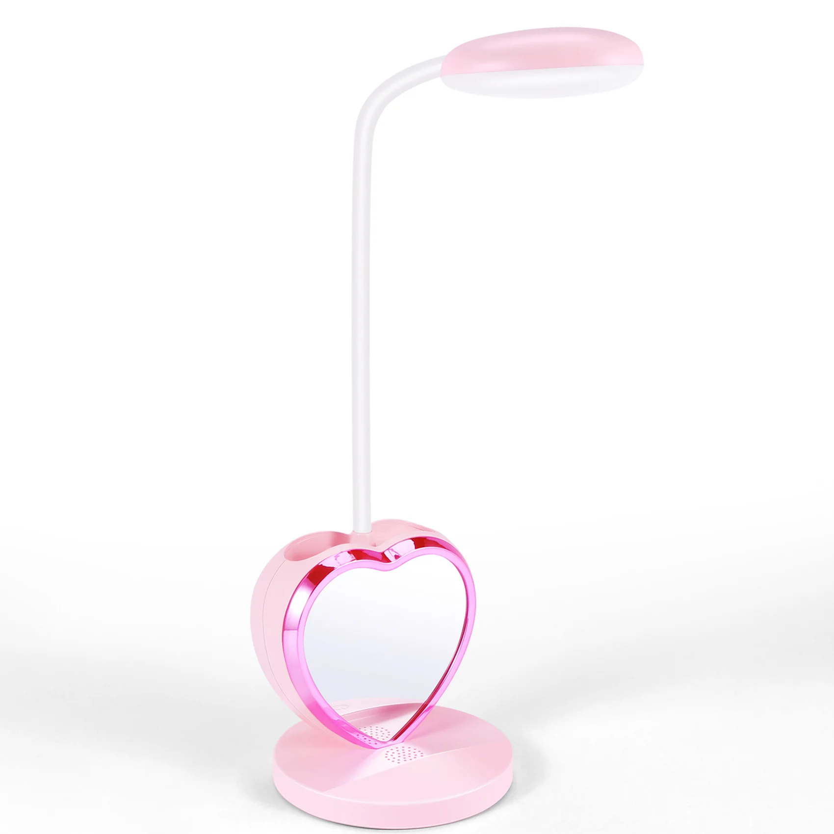 

LED Desk Lamp for Girls Rechargeable LED Desk Lamp with USB Charging Port & Pen Holder Eye-Caring Dimmable Pink