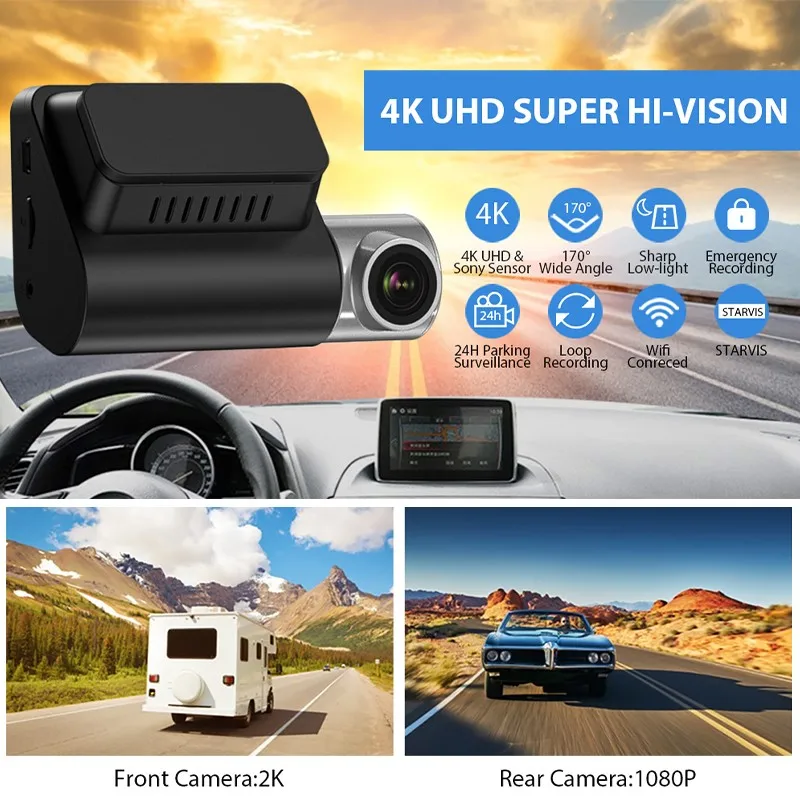 A50  ķ ADAS ڵ  ī޶, Ĺ ڵ DVR,  2K Ĺ 1080P  Ʈ ķ, 24 ð  ͸, 4K 1944P