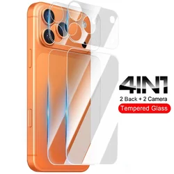 4 - in - 1 HD Clear Anti - Scratch Lens and Screen Protective Films with Tempered Glass - iPhone 17 Pro Max (4 in 1 Glass)