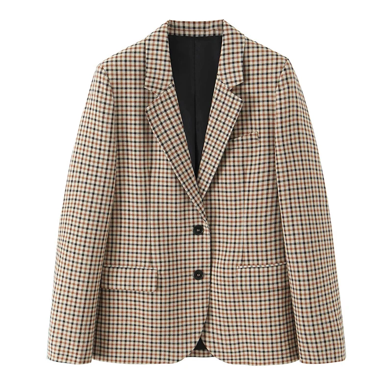 2025 New Fashion Women Pants Two Piece Set Women Chic Plaid Blazer Coat + Trousers 2 Pieces Sets Office Women Suit