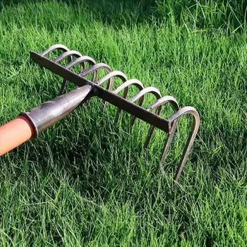 Strong and Durable Ninetooth Rake Manganese Steel Multifunctional Garden Tool Nine-tooth Nail Rake Agricultural Tool 아홉 이빨 손톱 갈퀴