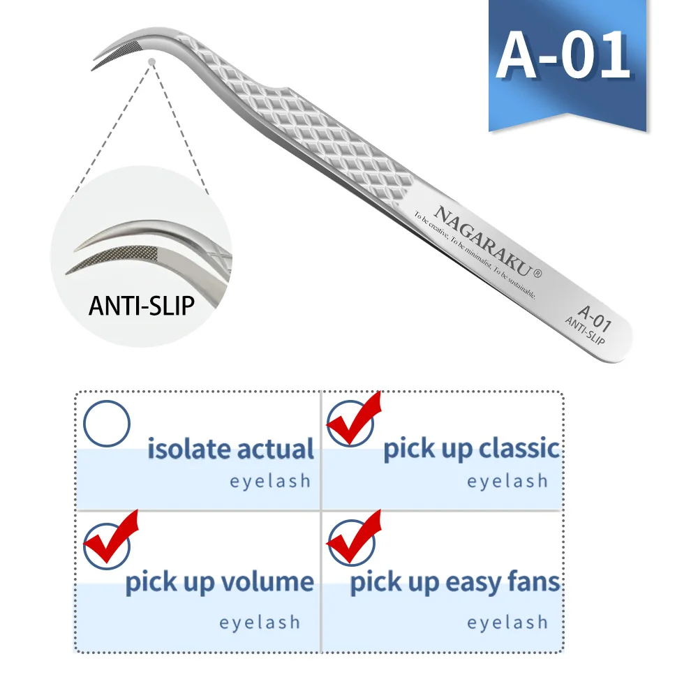 Precision Stainless Steel Eyelash Extension Tweezers