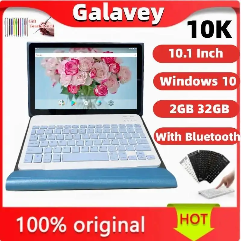 Vendite Calde Tablet Da 10.1 Pollici 10K 32Bit Windows 10 2Gb Ddr + 32Gb Rom Con Custodia Per Tastiera Bluetooth Z3735F 1280 X 800Ips Quad Core