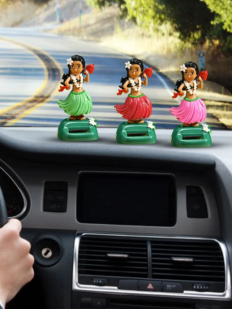 Figura De Niña Bailarina Hawaiana Con Energía Solar Decoración Para  Salpicadero De Coche