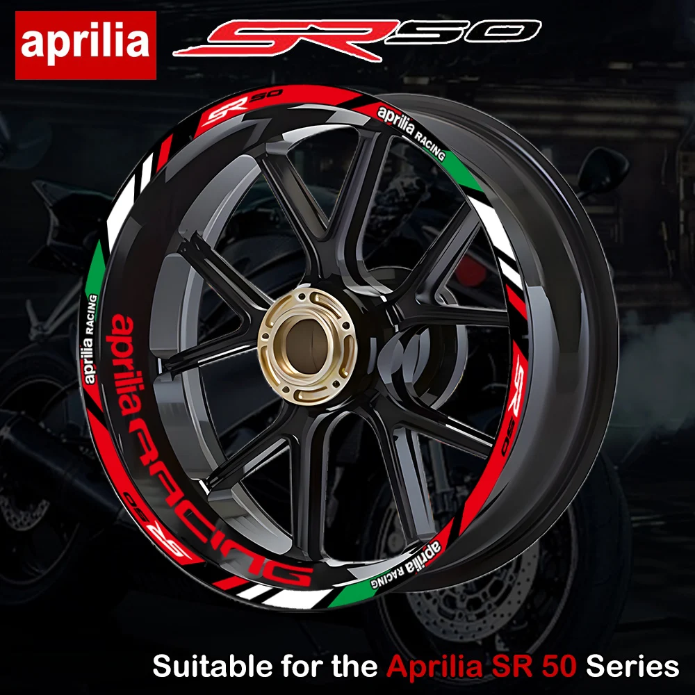 

Наклейка на ступицу колеса мотоцикла для Aprilia SR 50, светоотражающая обода, полоски на ступицу скутера, аксессуары