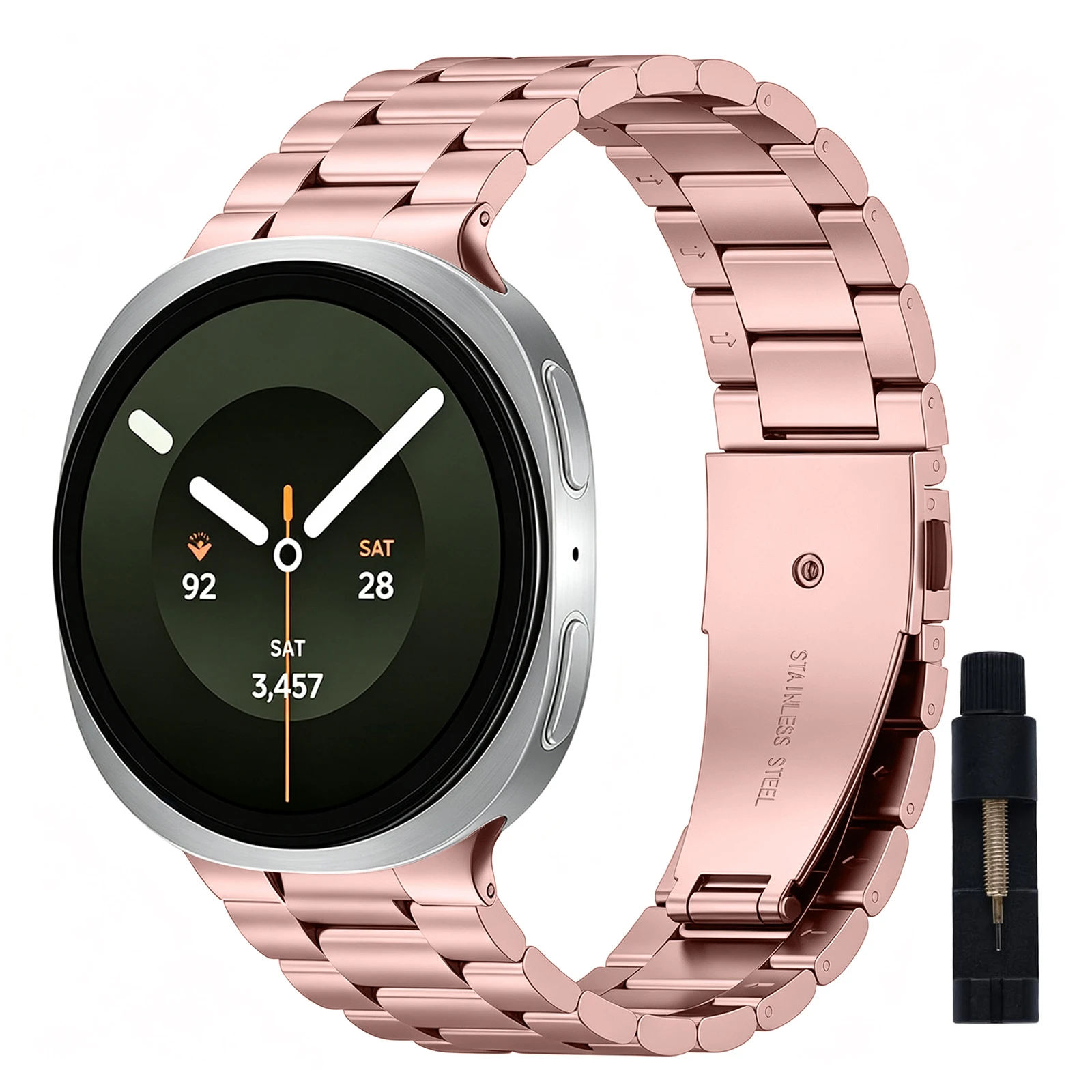 Premium Stainless Steel Metal Band - Elegant Link Bracelet Strap