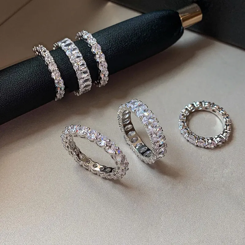 ZAKOL Brand Geometric AAA Cubic Zirconia Engagement Ring for Women Shining Brilliant CZ Proposal Wedding Jewelry 3