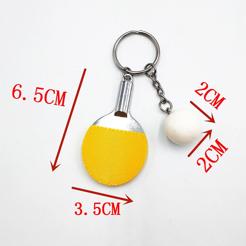 1PC 탁구 열쇠 고리 펜던트 시뮬레이션 미니 탁구 라켓 열쇠 고리 가방 펜던트 장식 기념품 선물