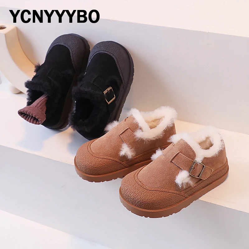 New2024WinterKidsFurSnowBootsChildrenAnkleBootsBabyGirls