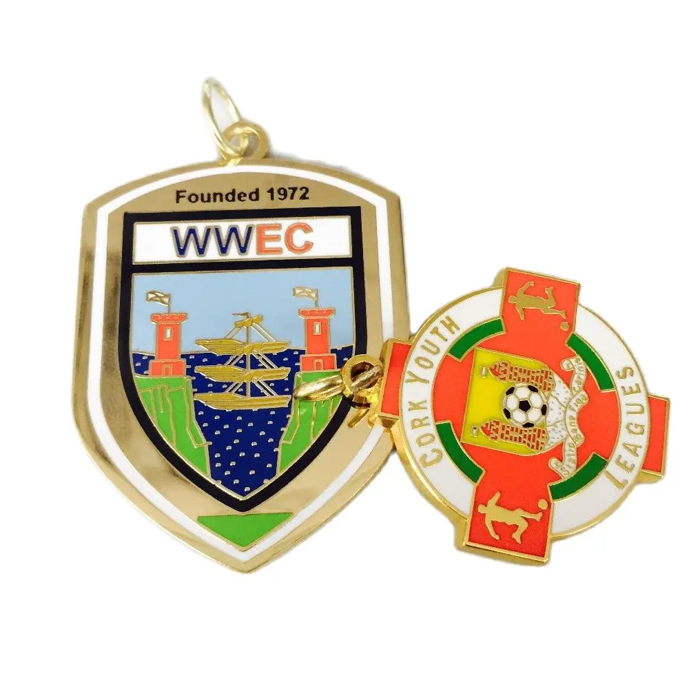 

customized sports medal in imitation hard enamel with medal ribbon--57.2mm diameter--200pcs