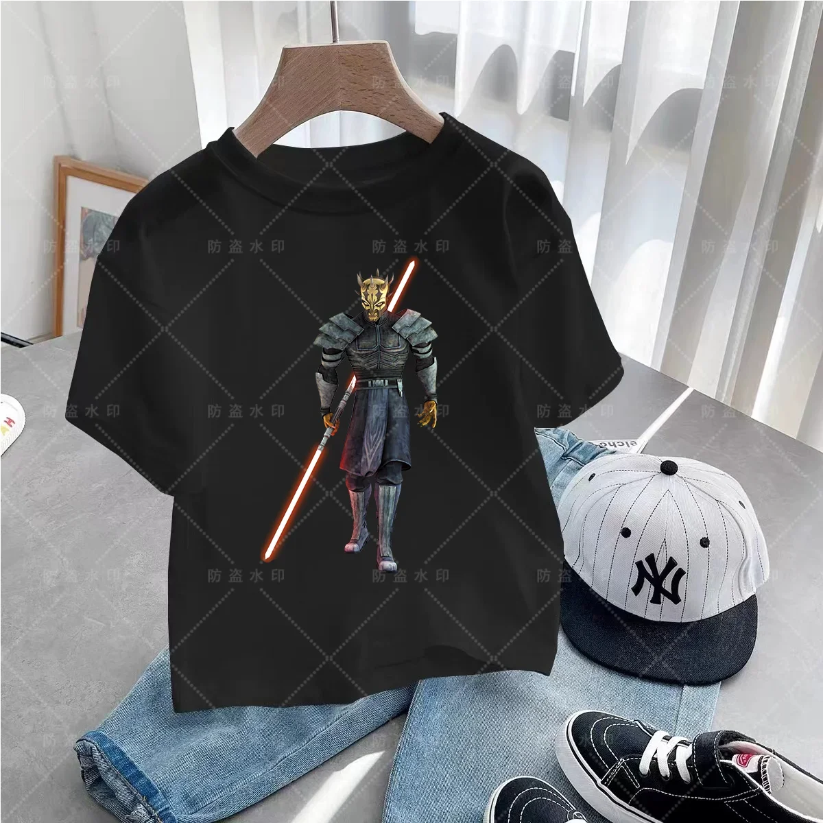 Star Wars Tshirts  Print Disney Darth Vader Kids T Shirt Summer Fashion Cartoons T-shirt Boys Girls Crew Neck Loose Tshirt Top 2