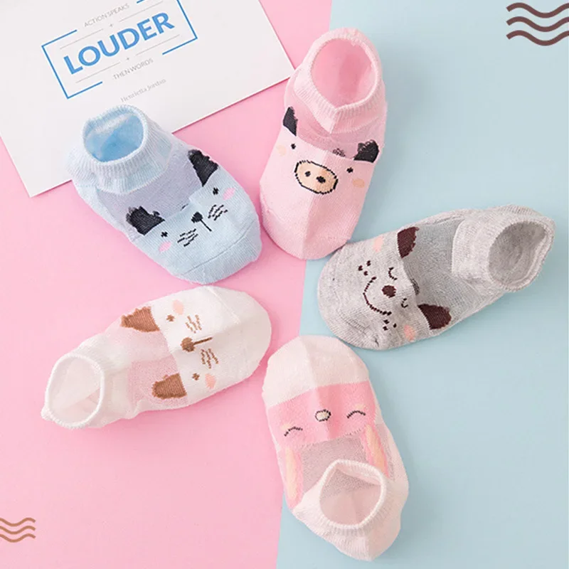 5 Pair=10PCS/lot New Dot Kids Socks Summer Thin Comfortable Breathable Cotton Fashion Baby Toddler Girls for 0~6 Year