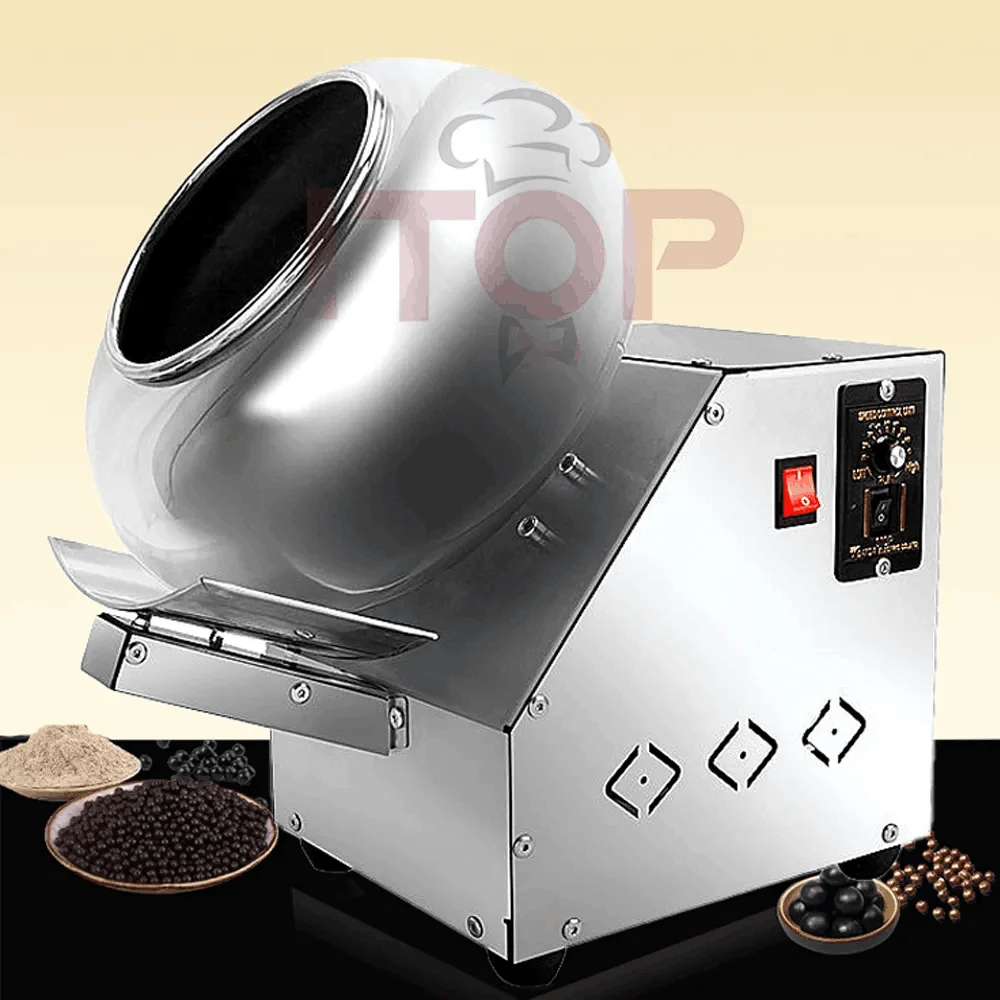 ITOP Chocolate Sugar Coasting Machine 30cm Roller Commercial Small Candy Coater Machine Chocolate Bean Coating Dragee Machine