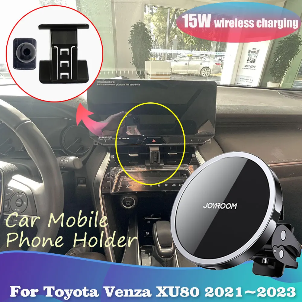 Car Phone Holder For Toyota Venza Xle Xu80 Harrier 2021 2022 2023 Gps Support Wireless