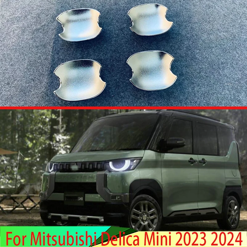 

Автомобильные аксессуары для Mitsubishi Delica Mini 2023 2024, хромированная крышка дверной ручки из АБС-пластика, вставка для отделки полости чашки, формовка