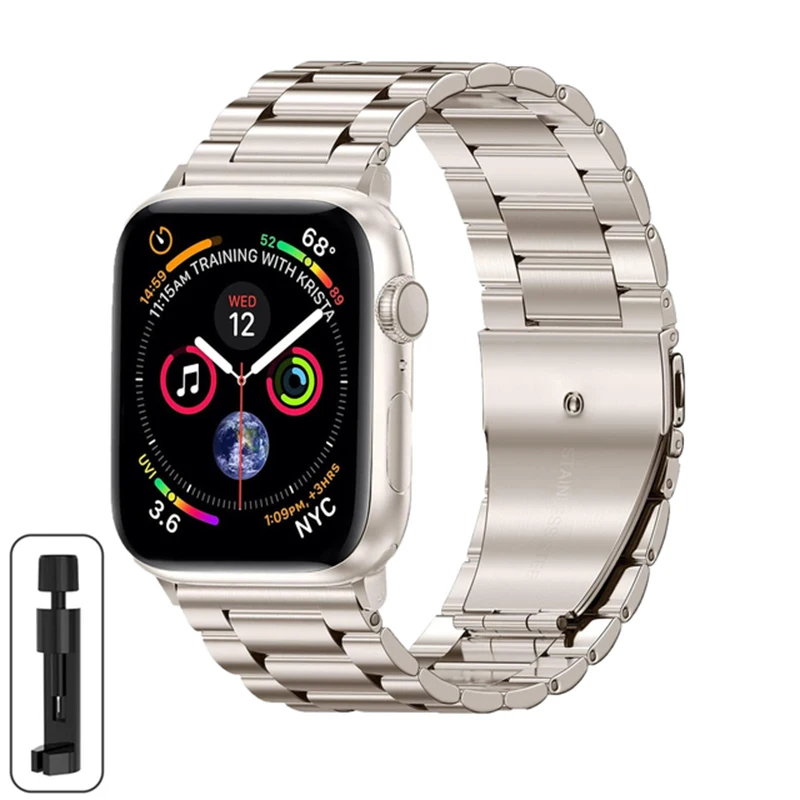 Elegant Titanium Stainless Steel Watch Strap - Premium Color Finish Bracelet