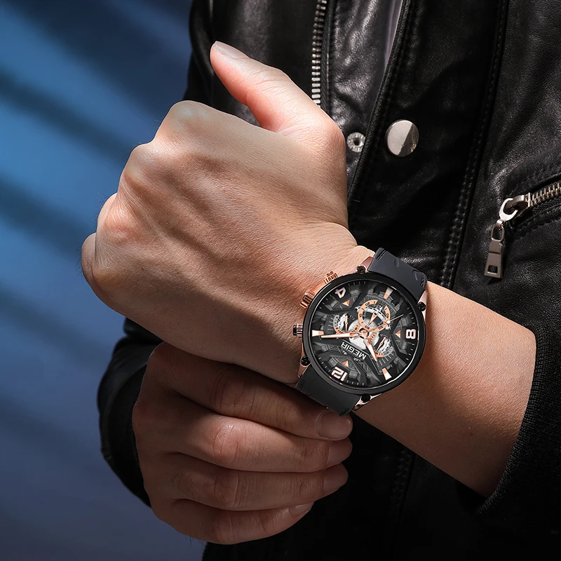 MEGIR New Quartz Wristwatch Top Brand Luxury Mens Watches Casual Waterproof Luminous Chronograph Watch For Men Date Clock