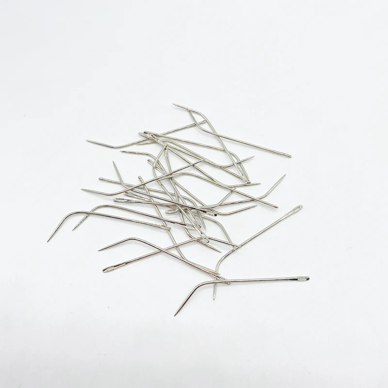25 pcs Long J TYPE Curved Needles Hair Weaving Thread Sewing Needles