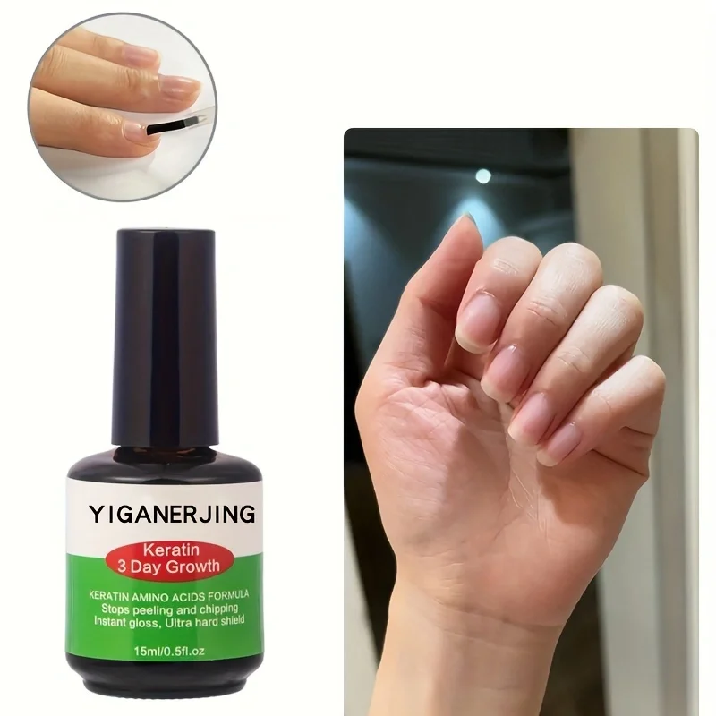 

Yiganerjing Keratin 3 Day Growth Keratin Amino Acids Formula Nail Stops Peeling and Chipping Nail Strengthener Repair 15ml