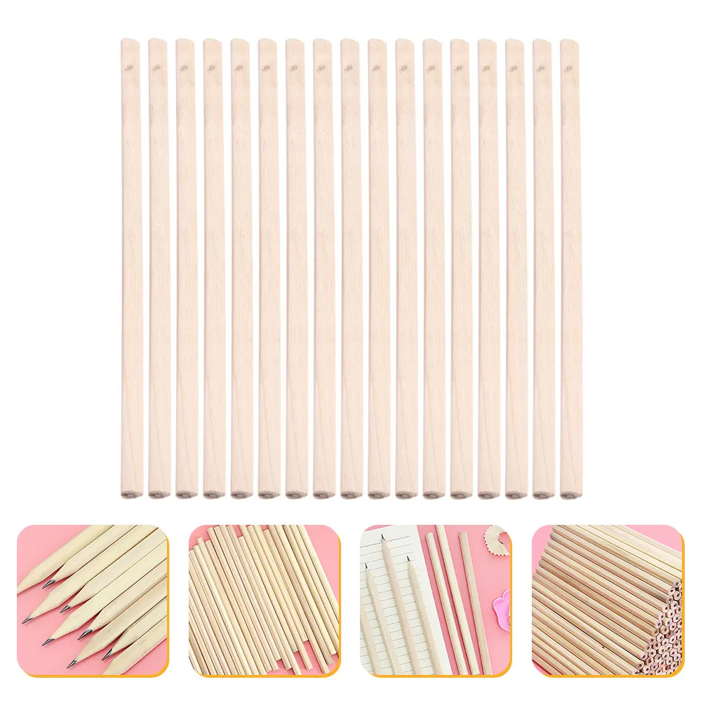 어린이를위한 50Pcs 나무 삼각형 연필 학생 예술가 초보자 스케치 그림 서예 DIY 아트 공예