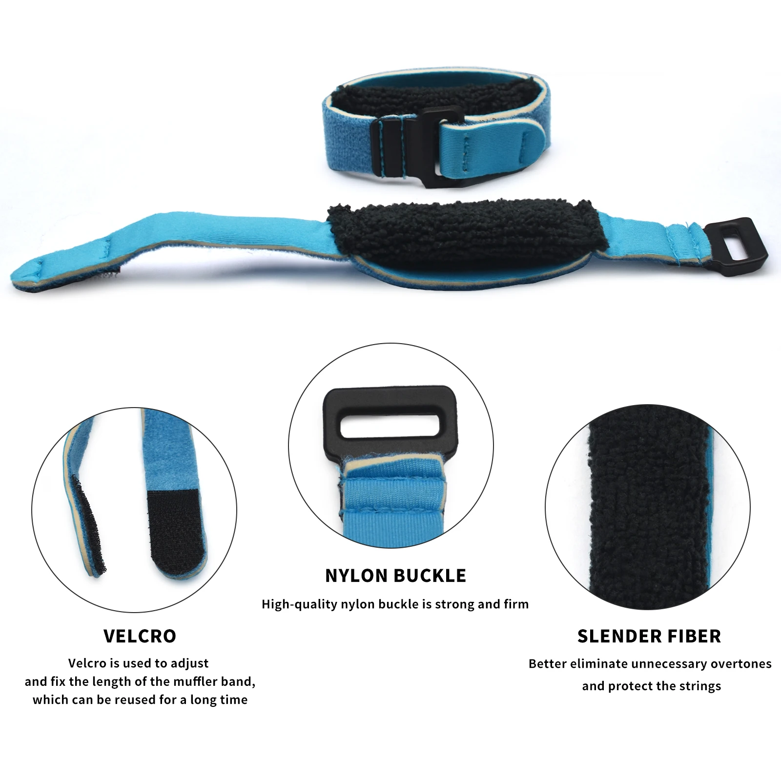 Guitar Fingerboard String Mute Strap Muter Fretboard Muting for Acoustic Classic Guitar Blue