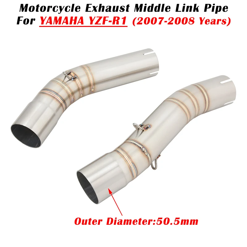 

Slip On For YAMAHA YZF-R1 R1 2007 2008 Motorcycle Exhaust Escape System Modified Muffler 51mm Middle Link Pipe Stainless Steel