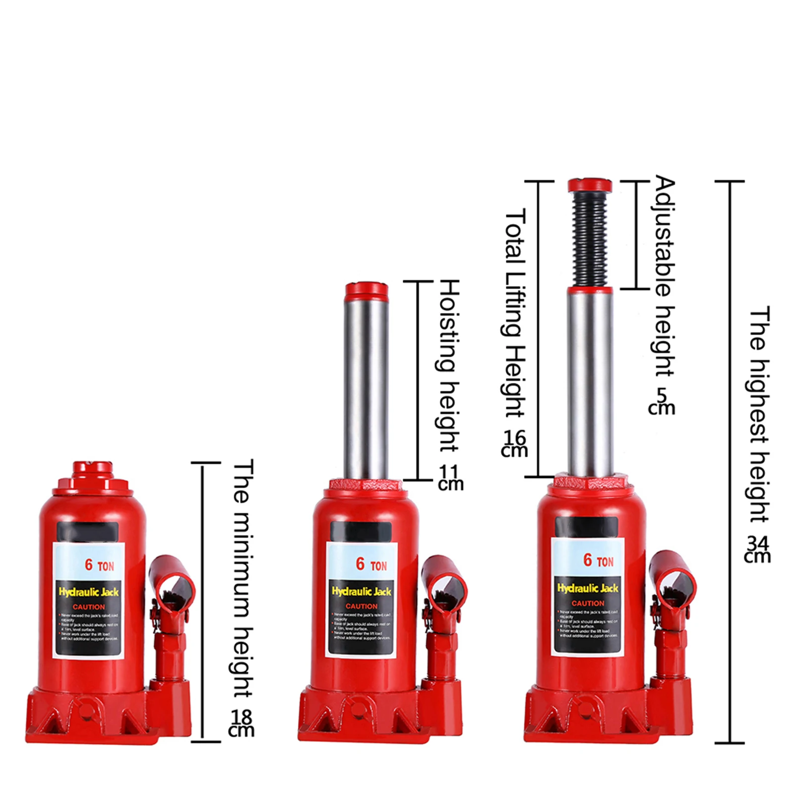 Automotive Lifter 6T Heavy Duty Hydraulic Bottle Jack Lifting Car Van Vehicle Automotive Car Hydraulic Jack