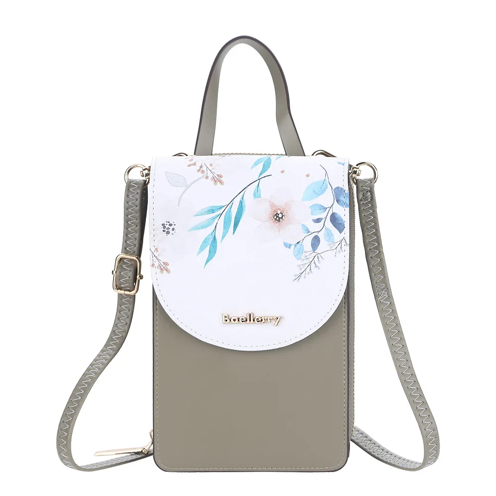 New Women Touch Screen Mobile Phone Bags Female Printing Large Capacity Single Shoulder Purse Ladies Multifunction Messenger Bag 