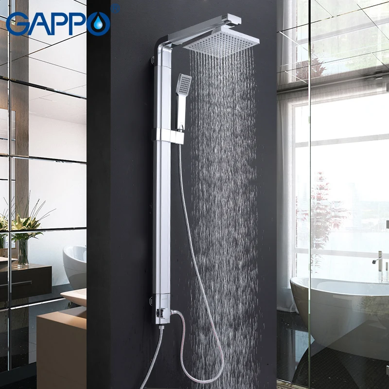 Bathroom Shower Faucets Bath Shower System Wall Mounted Faucet Mixer Tap Rain Set Waterfall ABS Panel Massage shower head,shower set