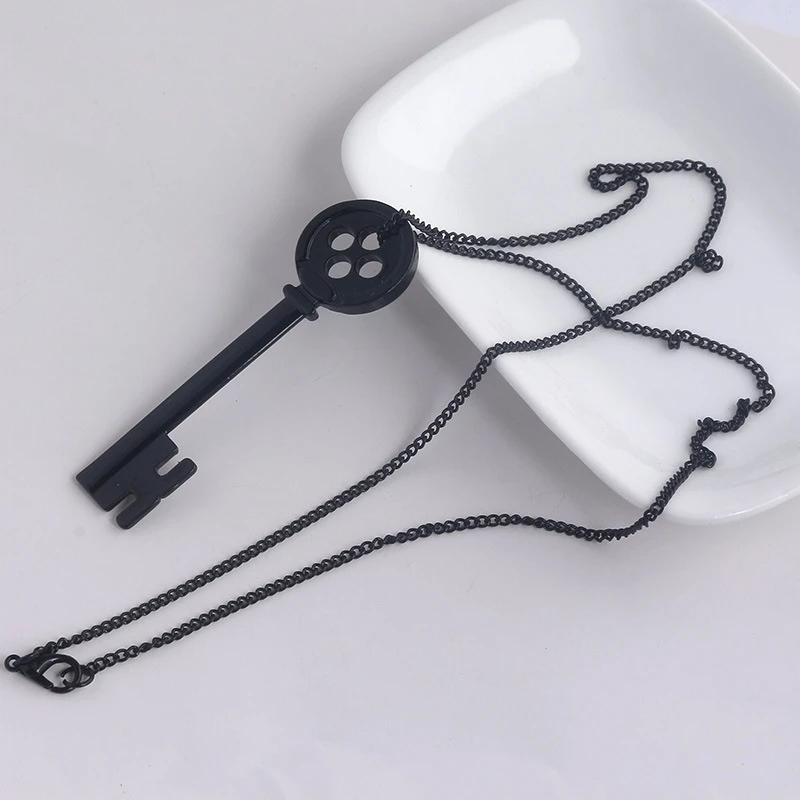 Film Coraline Zwarte Knop Ketting Hangers Ghost Moeder Schedel Retro Sleutelhanger Hart Choker Sieraden Halloween Gift Cosplay Prop