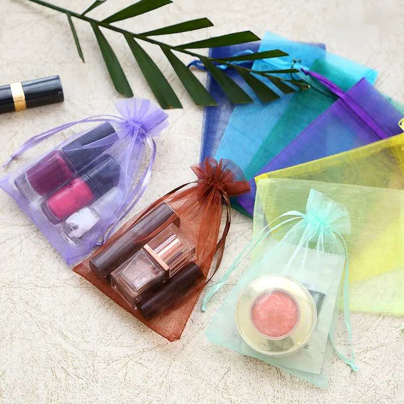 Organza 가방, 웨딩 파티 장식, 드로어블 백, 로고 선물 가방, Organza 가방, 웨딩 백, 100 개