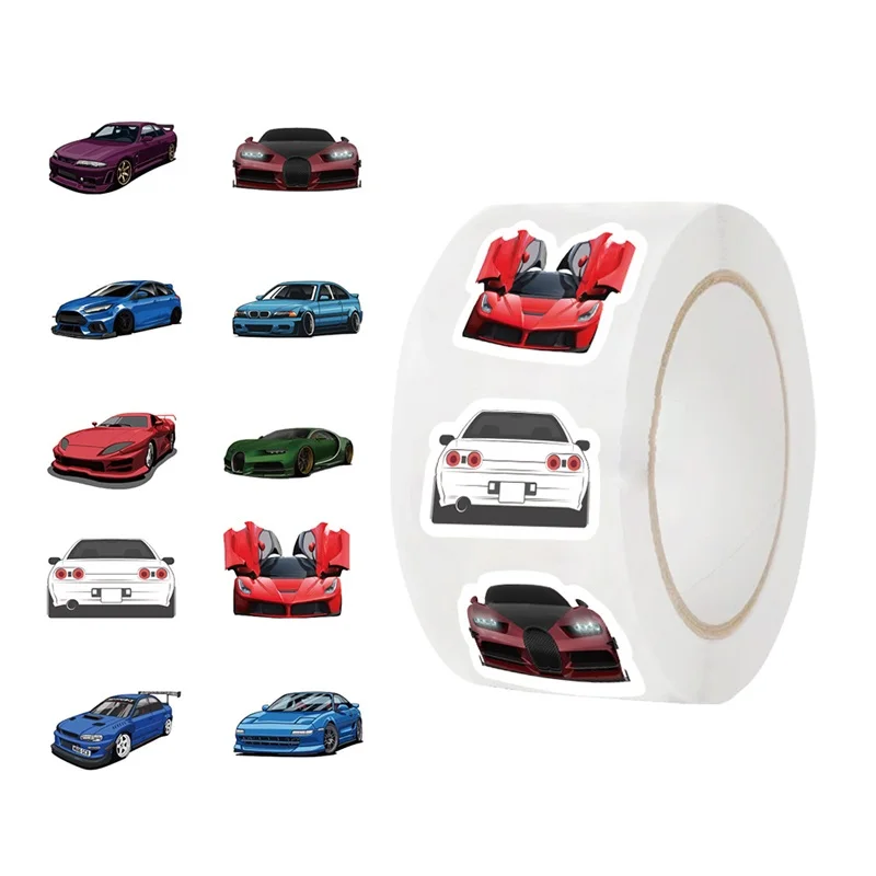 

500PCS Speed Car Thank You Sticker Aesthetic Labels Sealing Stationery DIY Hand Accounting Decoration Scrapbooking Supplies