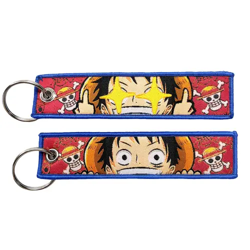 One Piece Anime Key Chains with Cute Jet Manga Embroidery Fashion Key Tag for Jewelry Accessory Key Ring Holder Gift Anime Fans - Image 18