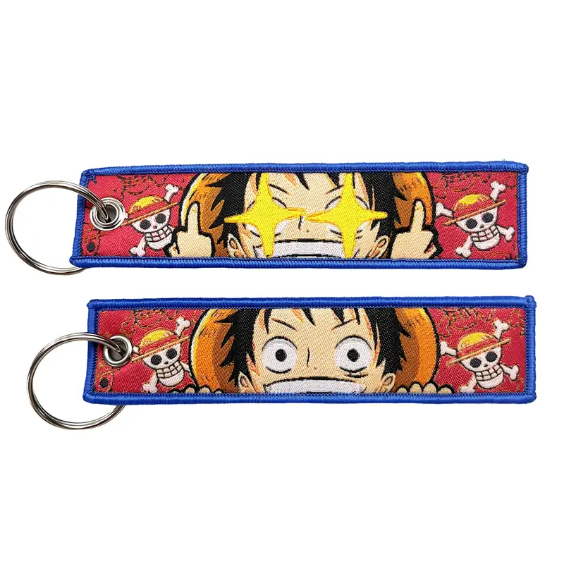 One Piece Anime Key Chains with Cute Jet Manga Embroidery Fashion Key Tag for Jewelry Accessory Key Ring Holder Gift Anime Fans - Image 18