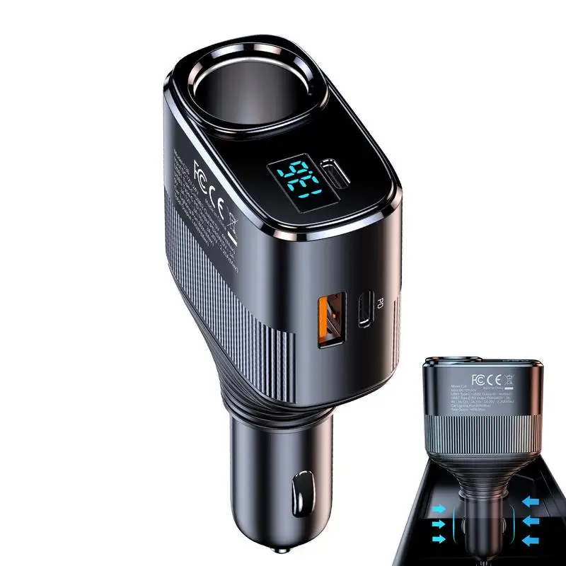 

Car Charger Adapter USB Lighter Fast Charging Telescopic 45W Car USB Charger For Car Phones Charging Auto Interior Accessories