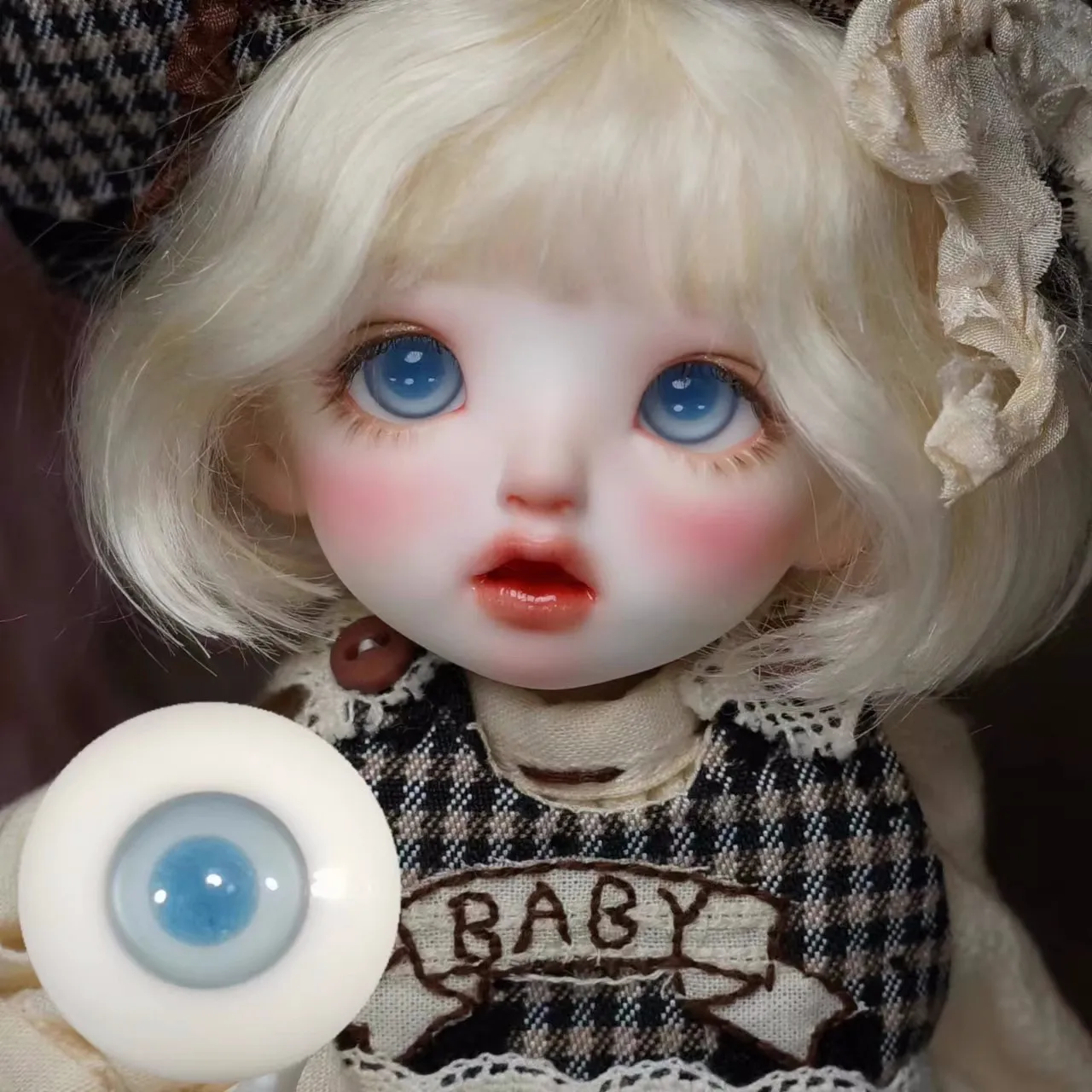 

BJD Doll eye Bead Suitable for 12mm14mm16mm small iris doll with glass eyes natural grayish-blue doll accessories