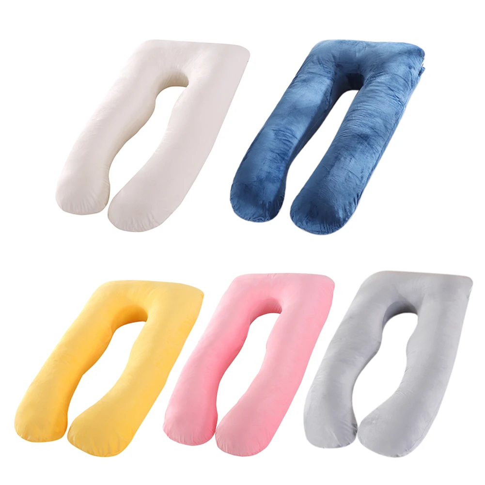 U-shaped Pillow Crystal Velvet Side Sleeping Cushion Napping Pad Pregnancy Women