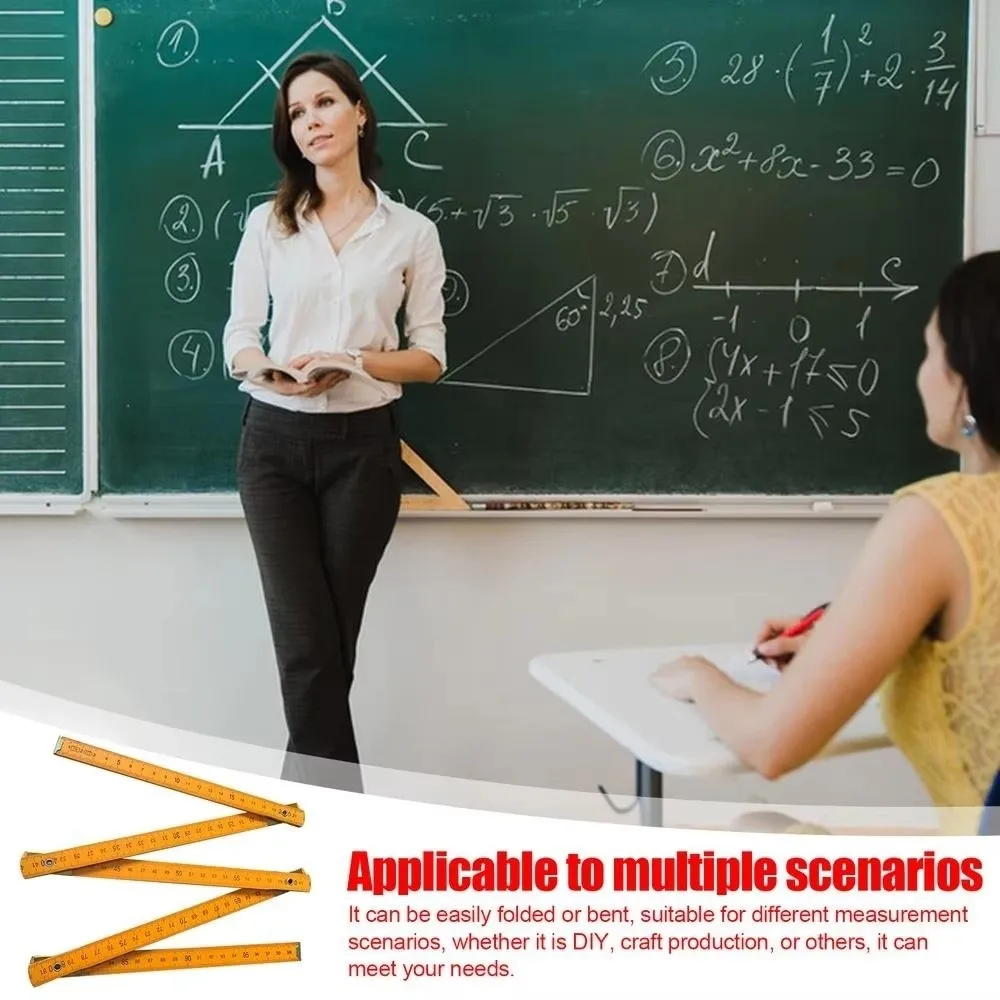 컴팩트한 나무 접이식 자 2M 1M 플라스틱 자 미터법 스케일 확장 측정 자 슬라이더 드로잉 도구
