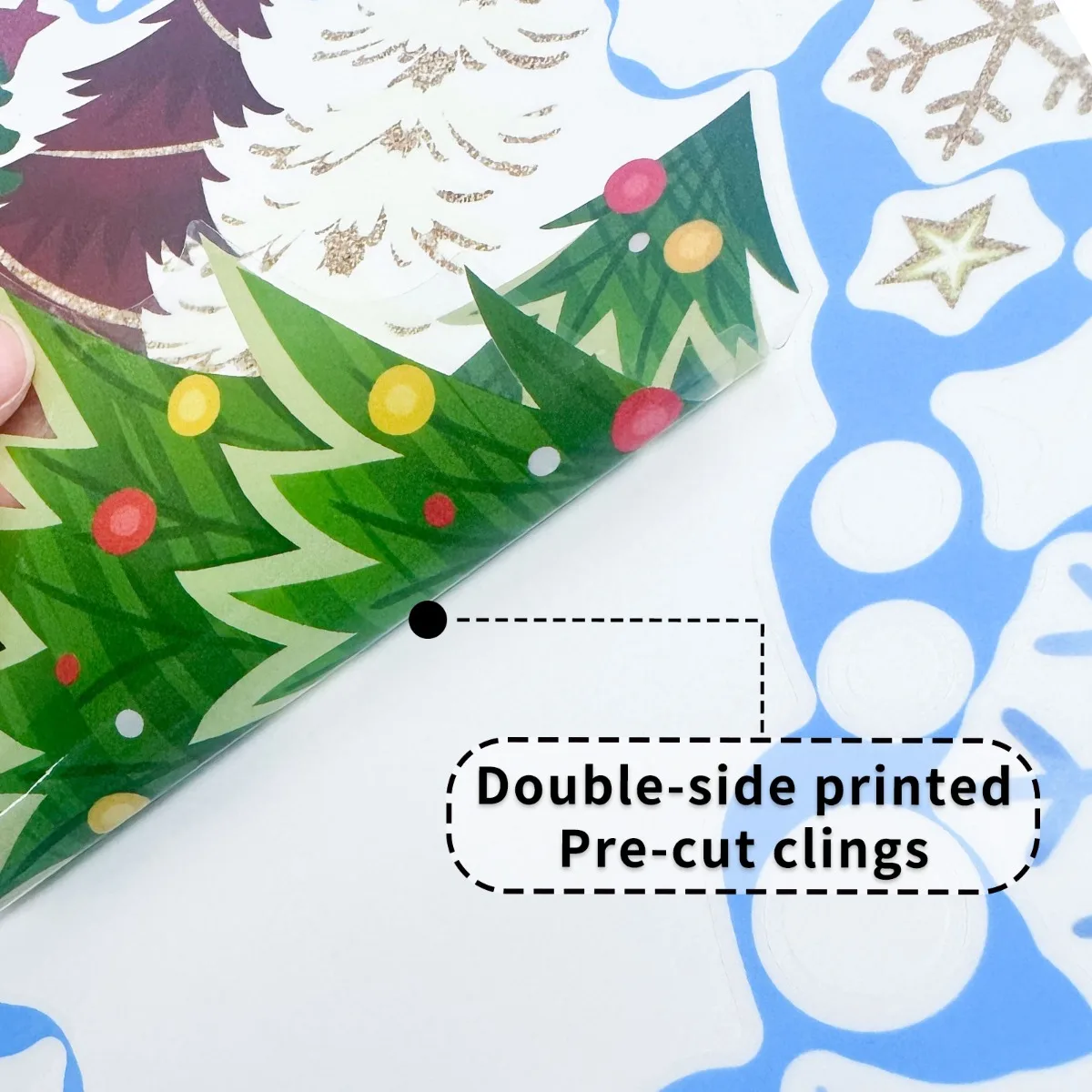 Christmas Snowflake Hanging Ball Static Cling Stickers Creative Window Decals for Shop Display Glass Scene Decorations