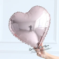 10Pcs 18-Inch Rose Gold Heart Foil Balloons for Wedding and Party Decorations (Rose gold)