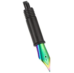 Enhanced Fountain Pen Nibs in Black, Silver, and Blue - Original EF, F, and Bent Options - EF F and Bent (Rainbow Nib)