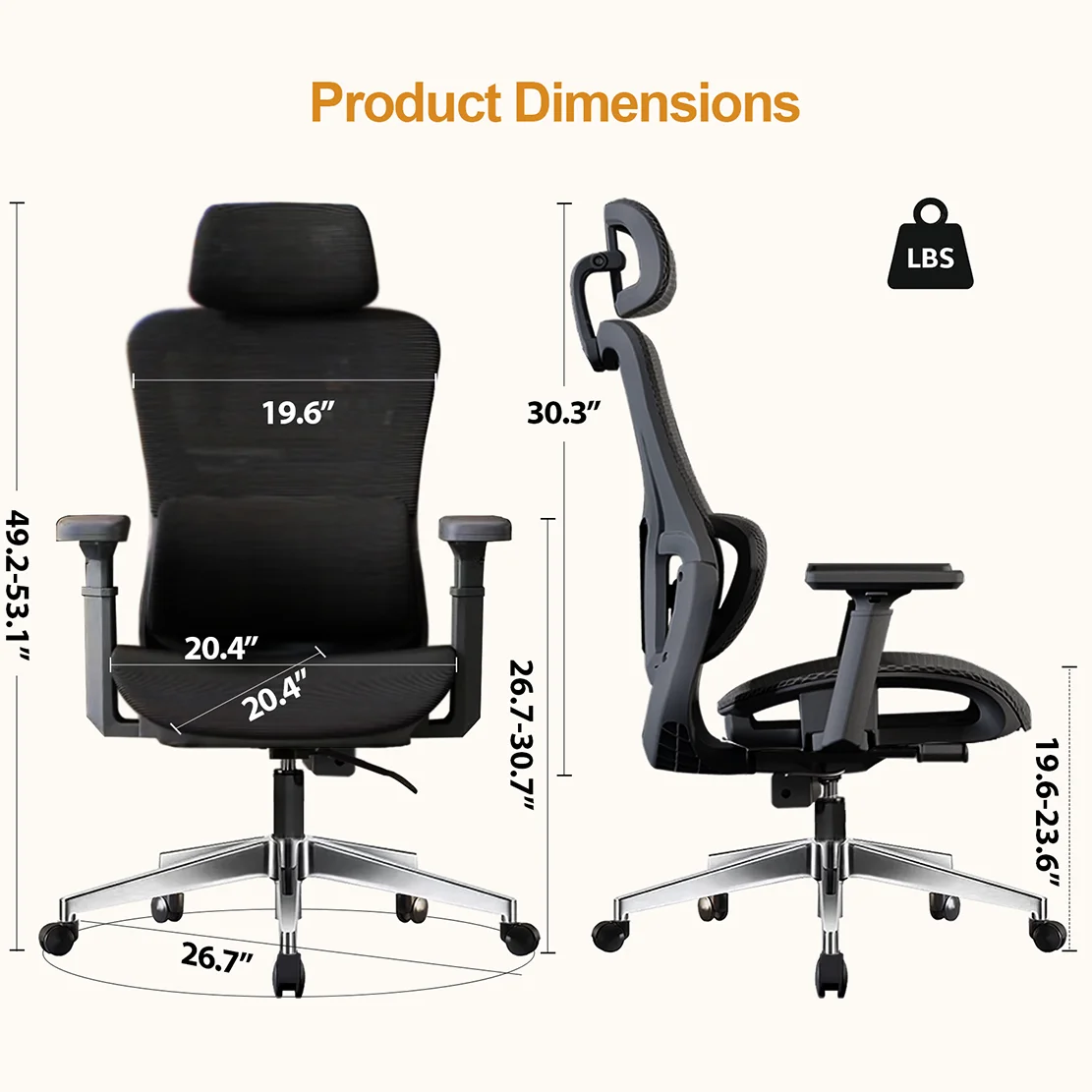 Ergonomic Office Chair, High Back Mesh Computer Chair With 3D Armrest Adjustable Headrest, Comfy Home Office Desk Chairs 2
