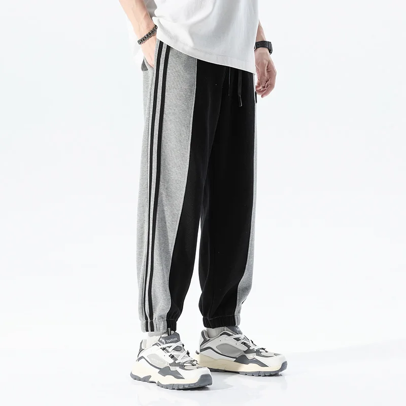 men's workout joggers Single Road Mens Baggy Sweatpants 2022 Patchwork Oversized Striped Joggers Male Trousers Streetwear Hip Hop Harem Pants For Men white joggers