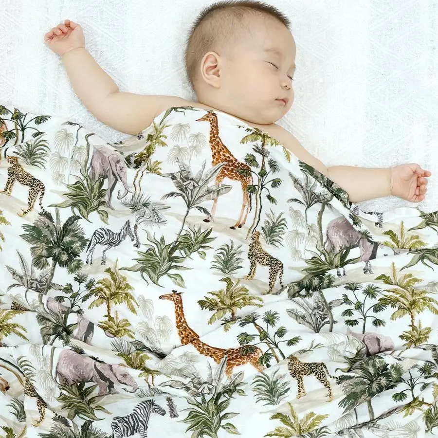 HappyFlute-Bambu Algodão Musselina Cobertor, Dupla Gaze Toalha De Banho, Cobertores De Bebê Recém-nascido, Fralda Grande Envoltório Swaddle, 1Pc