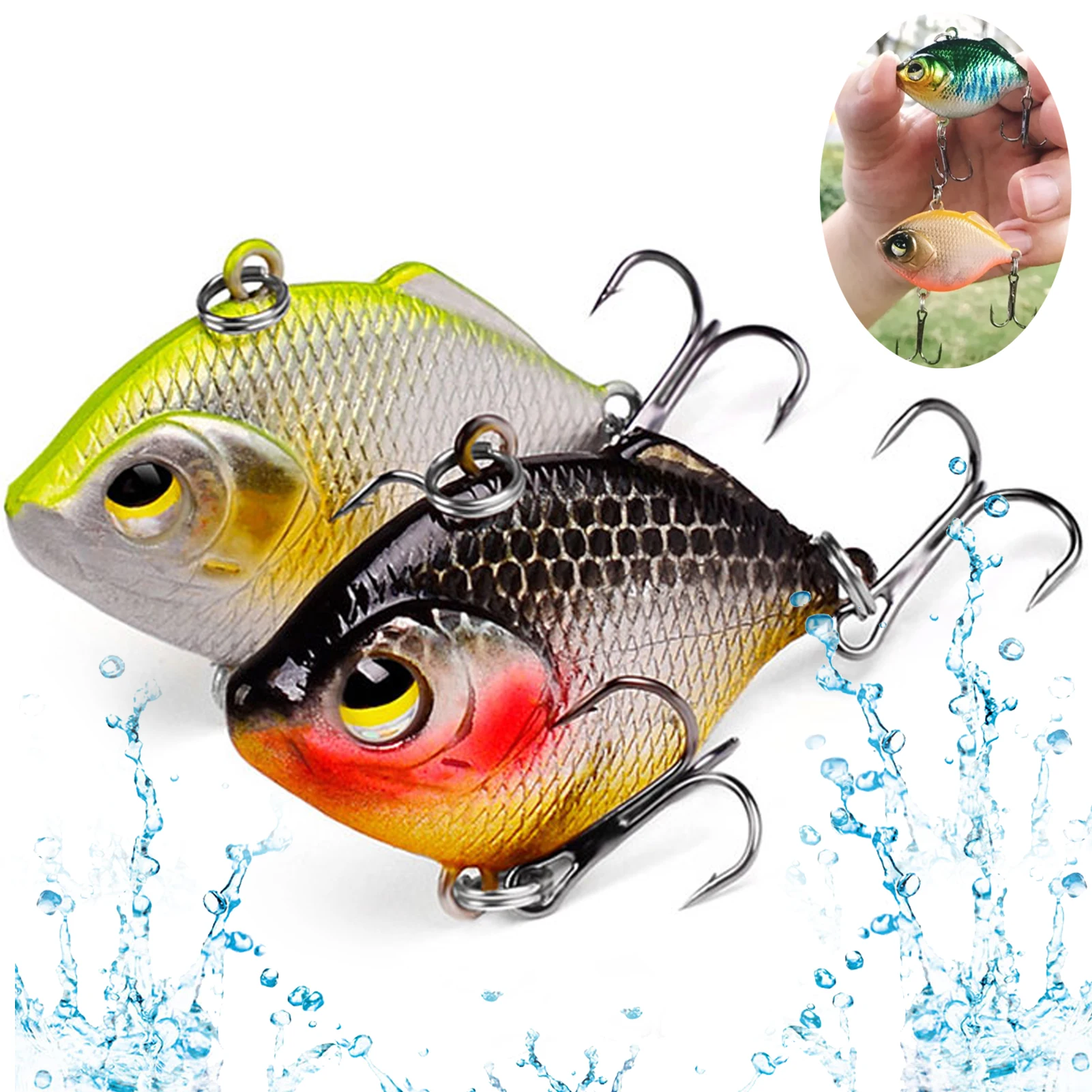 

8 шт./партия, рыболовные приманки с тройным крючком 8 #, 4,5 см, 8,5 дюйма, 0,3 г