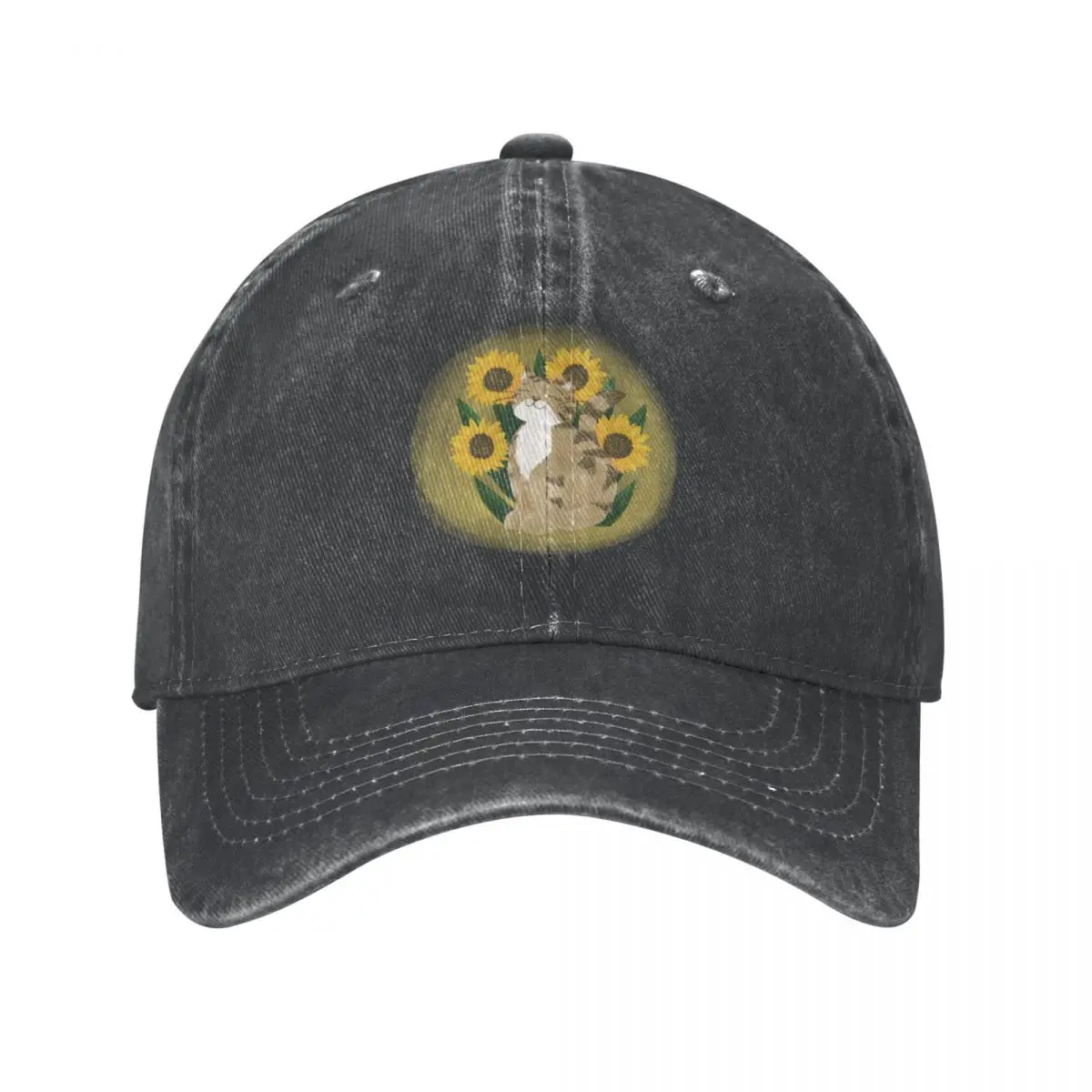 

Cute tabby cat with flowers Baseball Cap Kids Hat Icon Boy Cap Women'S