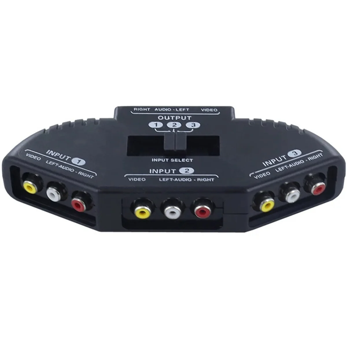 Audio Switcher 3-Way Audio Video AV Switch Selector Box Splitter Switch W/ Cable for TV X-Box DVD Player Devices